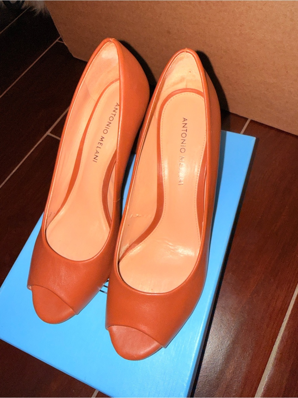 Antonio Melani Women's camel Peep-Toe Pumps